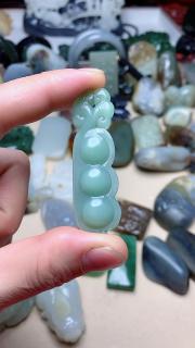 和田玉碧玉粉青福豆