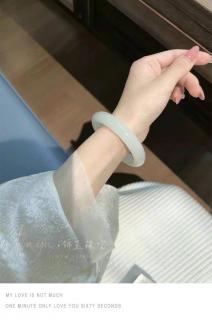 和田玉手镯新疆昆仑羊脂白级正品玉镯女款旺夫天然玉手镯白玉镯子