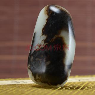 和田玉龙喀什河黑皮籽玉原石77克 博润